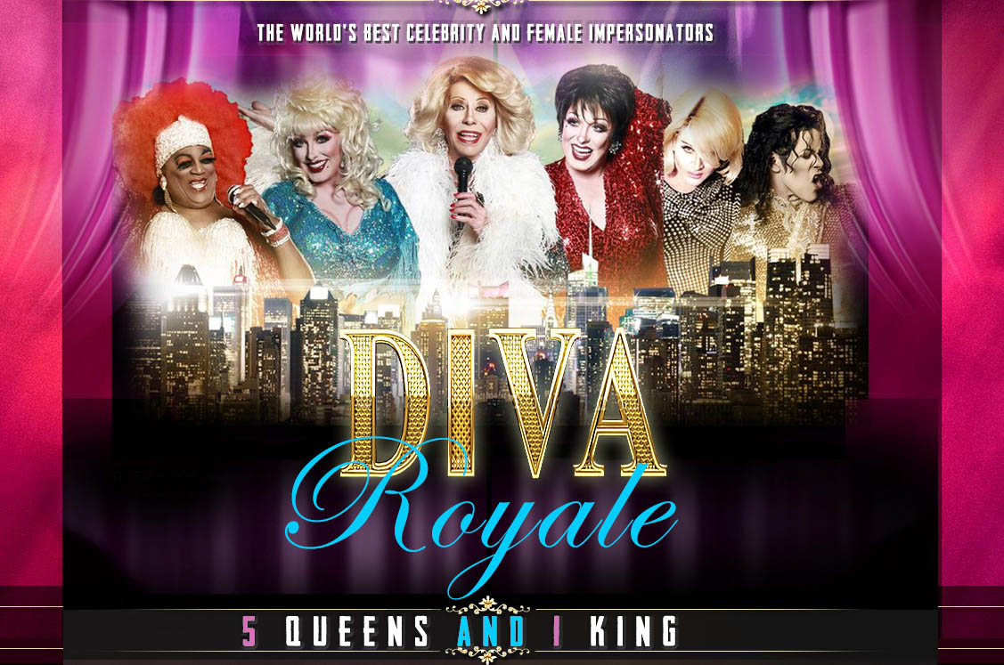drag queen banner with all the drag queens at Reno show